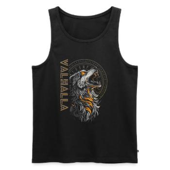 Wikinger Wolf Runen Nordische Kultur Vegvisir - Männer Premium Bio Tank Top - Schwarz - Vorne - AI Model Male 178 light (178cm)