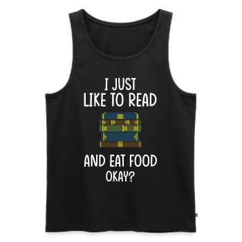 Buch Bücher Bibliothek Literatur Lesen Read Books - Männer Premium Bio Tank Top - Schwarz - Vorne - Michal (187cm)