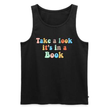 Buch Bücher Bibliothek Literatur Lesen Read Books - Männer Premium Bio Tank Top - Schwarz - Vorne - Michal (187cm)