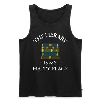 Buch Bücher Bibliothek Literatur Lesen Read Books - Männer Premium Bio Tank Top - Schwarz - Vorne - Michal (187cm)