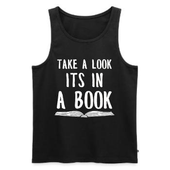 Buch Bücher Bibliothek Literatur Lesen Read Books - Männer Premium Bio Tank Top - Schwarz - Vorne - Michal (187cm)