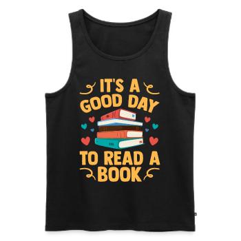 Buch Bücher Bibliothek Literatur Lesen Read Books - Männer Premium Bio Tank Top - Schwarz - Vorne - Michal (187cm)