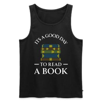 Buch Bücher Bibliothek Literatur Lesen Read Books - Männer Premium Bio Tank Top - Schwarz - Vorne - Michal (187cm)