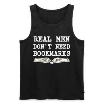 Buch Bücher Bibliothek Literatur Lesen Read Books - Männer Premium Bio Tank Top - Schwarz - Vorne - Michal (187cm)