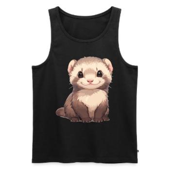 Ferret Frettchen - Männer Premium Bio Tank Top - Schwarz - Vorne - Michal (187cm)