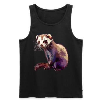 Ferret Frettchen - Männer Premium Bio Tank Top - Schwarz - Vorne - Michal (187cm)