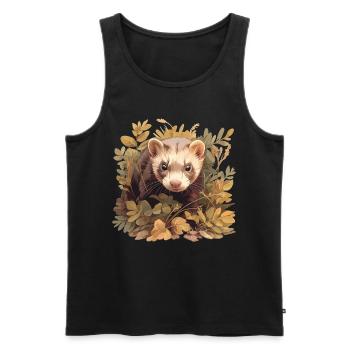 Ferret Frettchen - Männer Premium Bio Tank Top - Schwarz - Vorne - Michal (187cm)