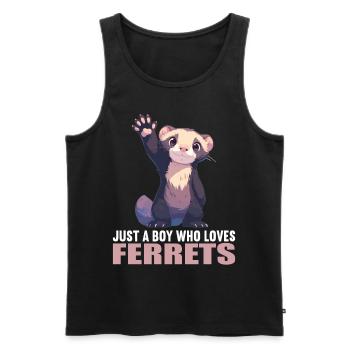Ferret Frettchen - Männer Premium Bio Tank Top - Schwarz - Vorne - Michal (187cm)