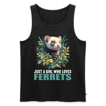 Ferret Frettchen - Männer Premium Bio Tank Top - Schwarz - Vorne - Michal (187cm)