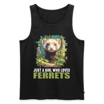 Ferret Frettchen - Men's Premium Organic Tank Top - black - Front - Michal (187cm)