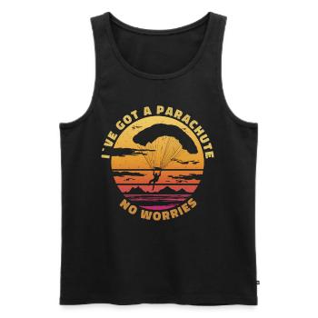 I've Got a Parachute – No Worries - Männer Premium Bio Tank Top - Schwarz - Vorne - AI Model Male 178 light (178cm)