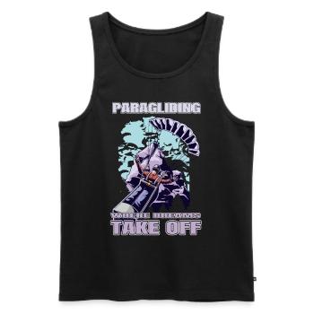Paragliding – Where Dreams Take Off - Men's Premium Organic Tank Top - black - Front - Michal (187cm)