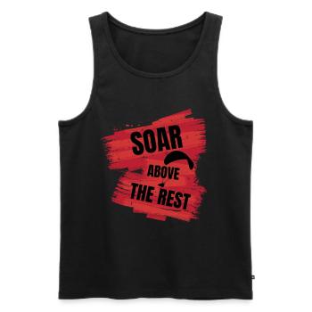 Soar Above the Rest – Paragliding Design - Männer Premium Bio Tank Top - Schwarz - Vorne - AI Model Male 178 light (178cm)