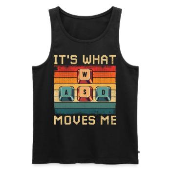 WASD It's What Moves Me - Männer Premium Bio Tank Top - Schwarz - Vorne - Michal (187cm)