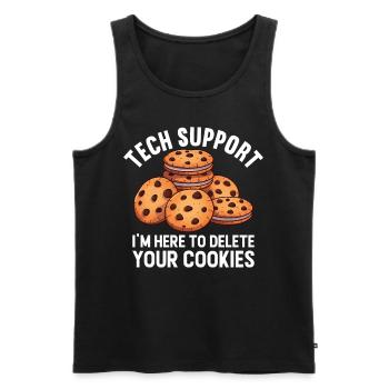 Tech Support I'm Here To Delete Your Cookies - Men's Premium Organic Tank Top - black - Front - AI Model Male 178 light (178cm)