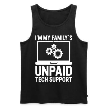 I'm My Family's Unpaid Tech Support - Männer Premium Bio Tank Top - Schwarz - Vorne - AI Model Male 178 light (178cm)