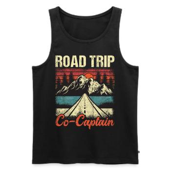 Co-capitaine du road trip - Débardeur bio Premium Homme - noir - Devant - Michal (187cm)