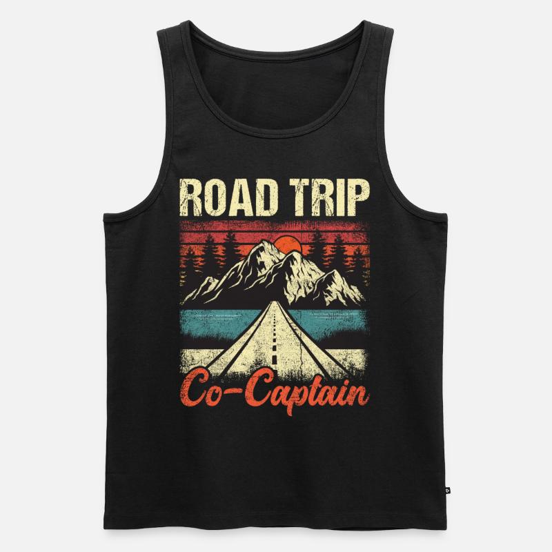 Road Trip Co-Captain - Männer Premium Bio Tank Top - Schwarz