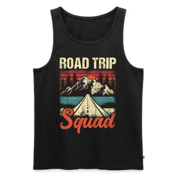 Road Trip Squad - Men's Premium Organic Tank Top - black - Front - Michal (187cm)