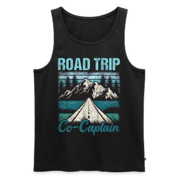 Road Trip Co-Captain - Männer Premium Bio Tank Top - Schwarz - Vorne - Michal (187cm)