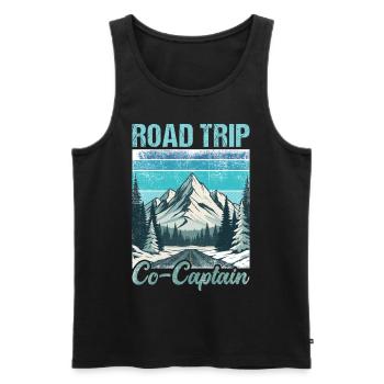 Road Trip Co-Captain - Männer Premium Bio Tank Top - Schwarz - Vorne - Michal (187cm)