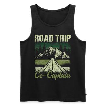 Co-capitaine du road trip - Débardeur bio Premium Homme - noir - Devant - Michal (187cm)