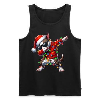 Tupfende American Bull Terrier Sonnenbrille Niedli - Männer Premium Bio Tank Top - Schwarz - Vorne - Michal (187cm)