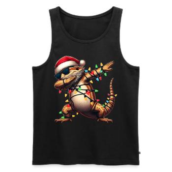 Polka Dot Bearded Dragon Lizard Sunglasses Cute - Men's Premium Organic Tank Top - black - Front - Michal (187cm)
