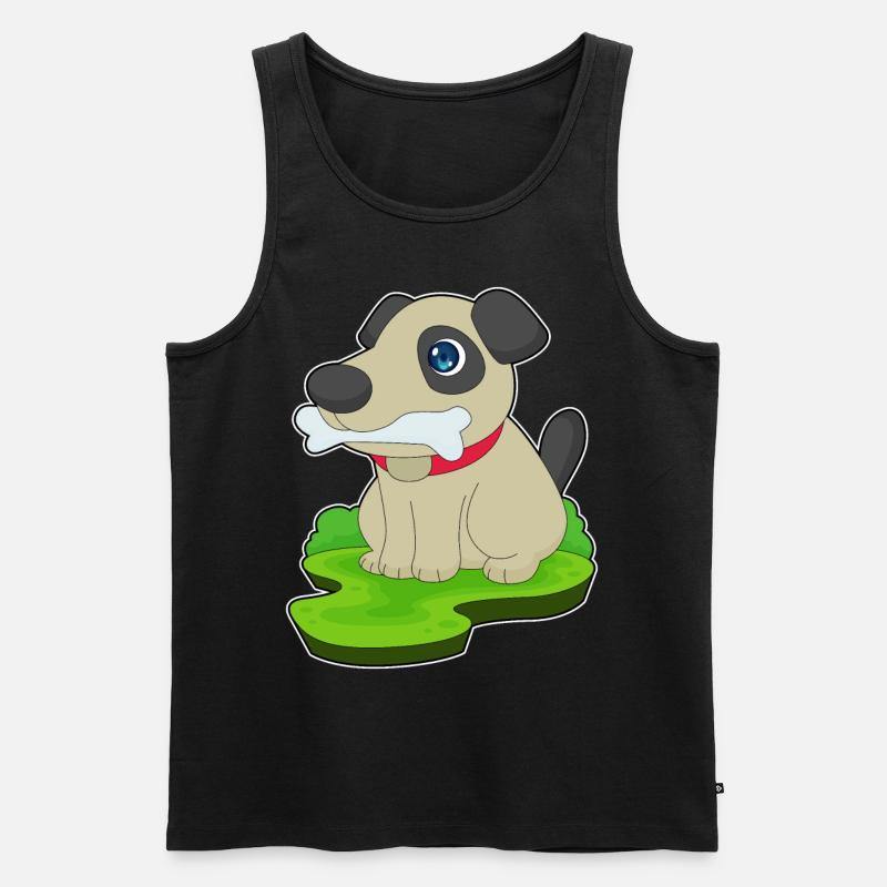 Hund Knochen - Männer Premium Bio Tank Top - Schwarz