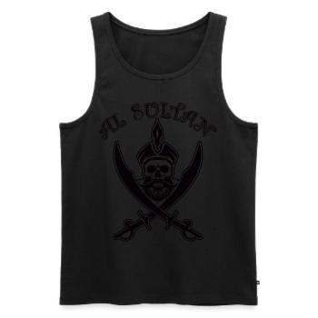 Al Sultan T-shirt - Men's Premium Organic Tank Top - black - Front - Michal (187cm)