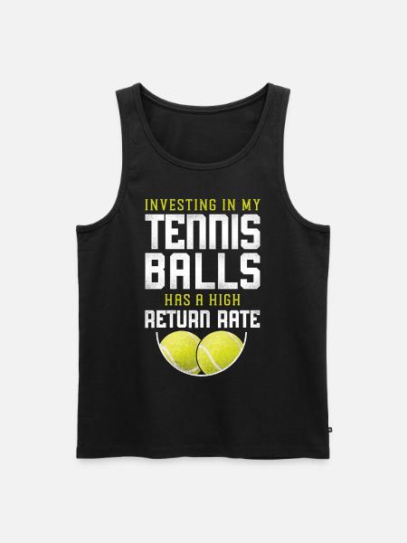 Funny Tennis Player Racket Pun - Men's Premium Organic Tank Top - black