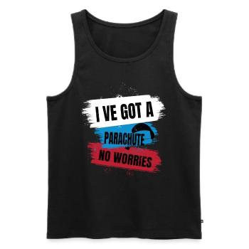 Solitude Up in the Sky – Paragliding - Men's Premium Organic Tank Top - black - Front - AI Model Male 178 light (178cm)
