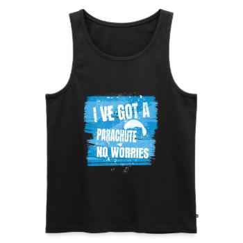 I've Got a Parachute – No Worries - Männer Premium Bio Tank Top - Schwarz - Vorne - AI Model Male 178 light (178cm)