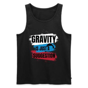 Gravity Is Just a Suggestion – Paragliding - Men's Premium Organic Tank Top - black - Front - AI Model Male 178 light (178cm)