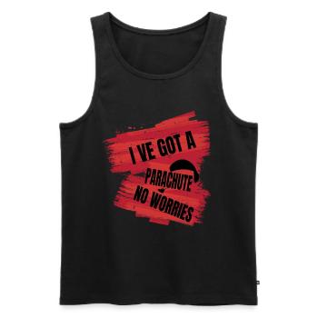 I've Got a Parachute – No Worries - Männer Premium Bio Tank Top - Schwarz - Vorne - AI Model Male 178 light (178cm)