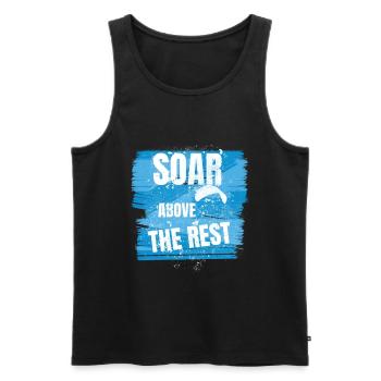 Soar Above the Rest – Paragliding Design - Männer Premium Bio Tank Top - Schwarz - Vorne - AI Model Male 178 light (178cm)