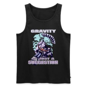 Gravity Is Just a Suggestion – Paragliding - Men's Premium Organic Tank Top - black - Front - AI Model Male 178 light (178cm)