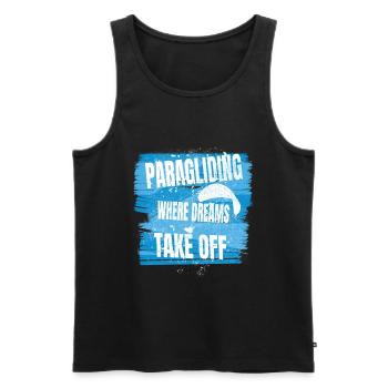Paragliding: Where Dreams Take Off - Men's Premium Organic Tank Top - black - Front - Michal (187cm)