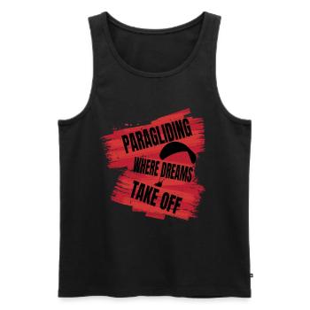 Paragliding – Where Dreams Take Off - Men's Premium Organic Tank Top - black - Front - Michal (187cm)