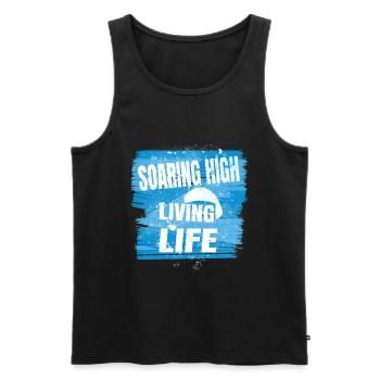 Soaring High Living Life – Paragliding Spirit - Men's Premium Organic Tank Top - black - Front - AI Model Male 178 light (178cm)