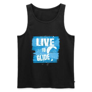 Live to Glide – Paragliding Passion - Männer Premium Bio Tank Top - Schwarz - Vorne - Michal (187cm)