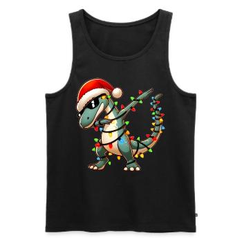 Polka Dot Brontosaurus Dinosaur Sunglasses Never - Men's Premium Organic Tank Top - black - Front - AI Model Male 178 light (178cm)