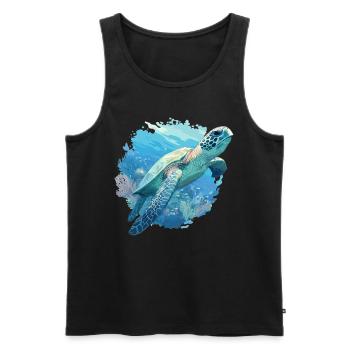 Tortue de mer Meeresschildkröten Meeresschildkröte - Débardeur bio Premium Homme - noir - Devant - Michal (187cm)