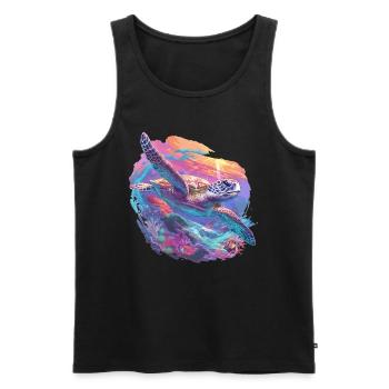 Tortue de mer Meeresschildkröten Meeresschildkröte - Débardeur bio Premium Homme - noir - Devant - Michal (187cm)