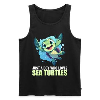 Sea Turtle Meeresschildkröten Meeresschildkröte - Männer Premium Bio Tank Top - Schwarz - Vorne - AI Model Male 178 light (178cm)
