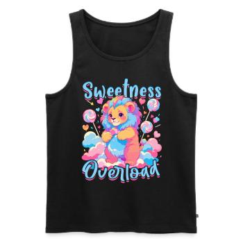 Zuckerwatte Sweetness Overload - Männer Premium Bio Tank Top - Schwarz - Vorne - AI Model Male 178 light (178cm)