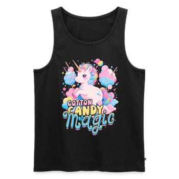 Zuckerwatte Cotton Candy Magic - Männer Premium Bio Tank Top - Schwarz - Vorne - Michal (187cm)