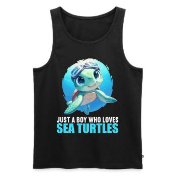 Sea Turtle Meeresschildkröten Meeresschildkröte - Männer Premium Bio Tank Top - Schwarz - Vorne - AI Model Male 178 light (178cm)