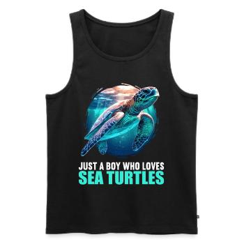 Sea Turtle Meeresschildkröten Meeresschildkröte - Männer Premium Bio Tank Top - Schwarz - Vorne - AI Model Male 178 light (178cm)