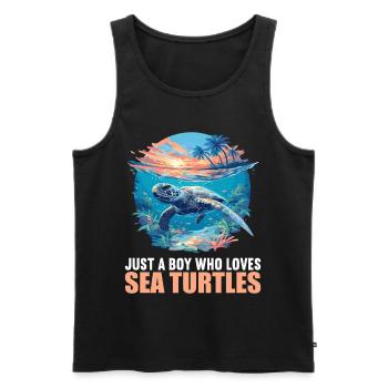 Sea Turtle Meeresschildkröten Meeresschildkröte - Männer Premium Bio Tank Top - Schwarz - Vorne - AI Model Male 178 light (178cm)